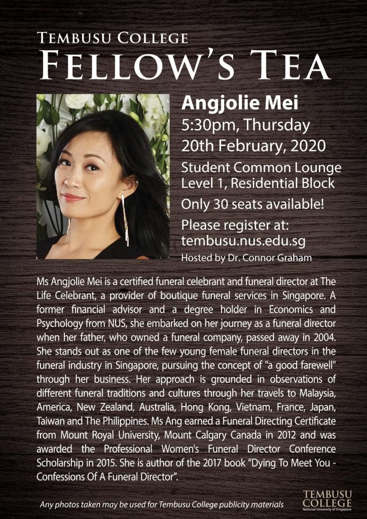 Fellow's Tea with Ms Ang Jolie Mei - Tembusu College